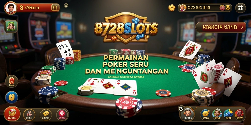 Tampilan gameplay poker yang menarik di 8728SLOTS.