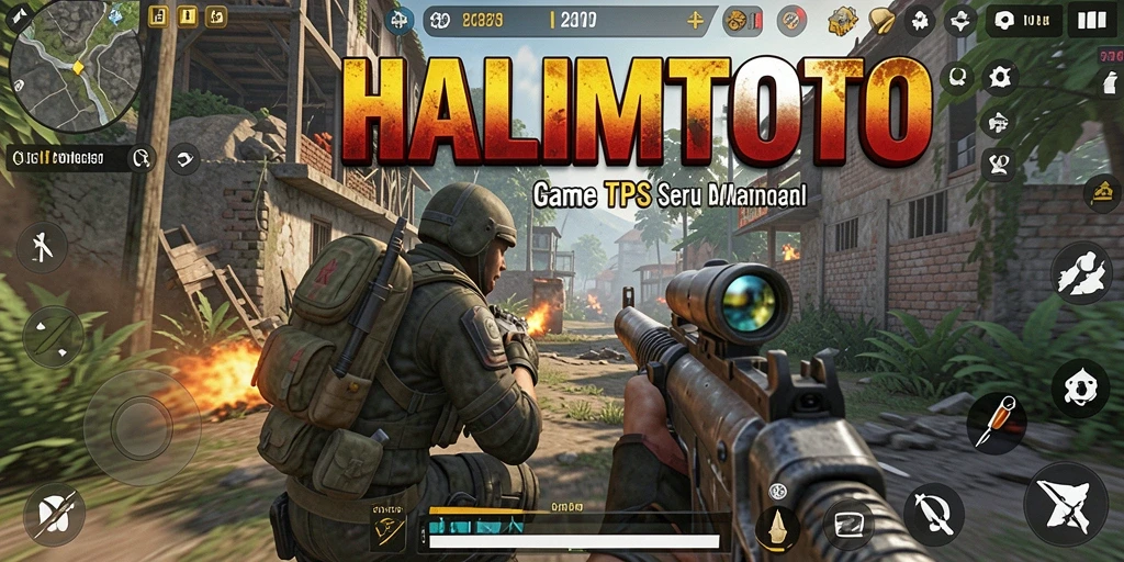 Tampilan gameplay seru HALIMTOTO dengan aksi tembak-menembak.