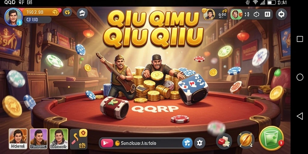Tampilan gameplay QiuQiu yang seru dan interaktif.