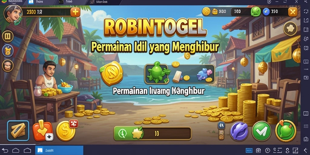 Screenshot gameplay ROBINTOGEL yang menunjukkan aktivitas Idle yang menarik.