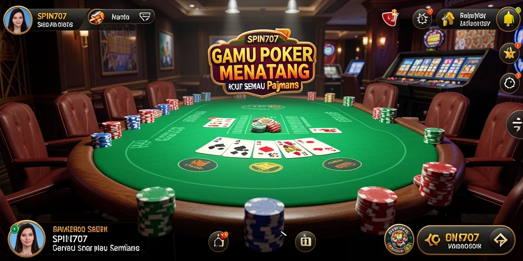 Tampilan menarik saat bermain Poker di SPIN707 dengan fitur interaksi.
