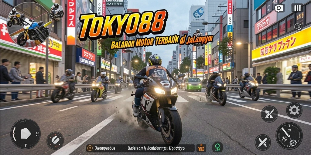 Screenshot TOKYO88 menampilkan aksi balapan motor yang menegangkan.