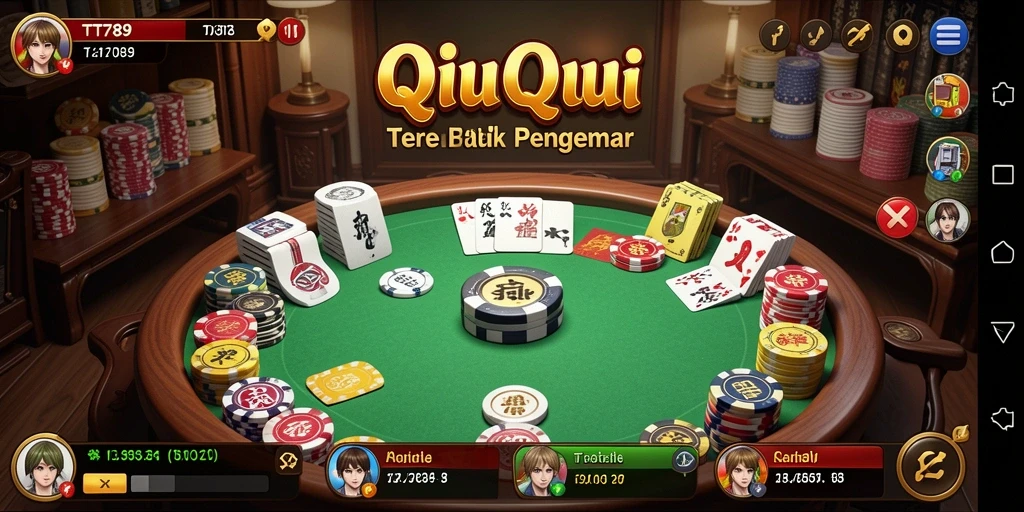 Screenshot gameplay TT789 menampilkan aksi seru di permainan QiuQiu.