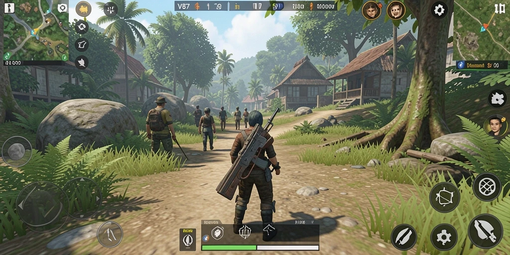 Gameplay V87 yang menampilkan simulasi kehidupan yang realistis.