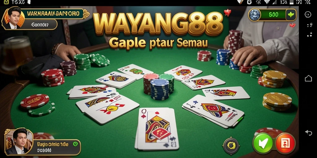 Tampilan gameplay Gaple WAYANG88 yang menarik dan interaktif.