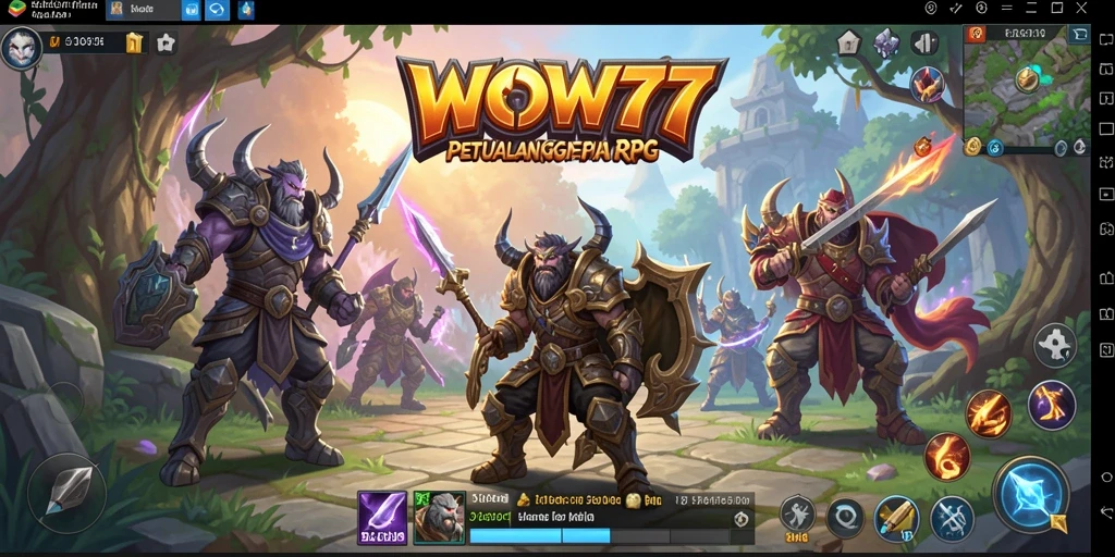 Tampilan gameplay WOW77 yang menakjubkan dalam misi RPG.