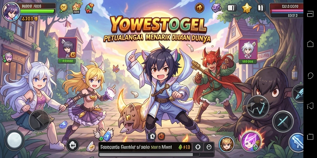 Screenshot gameplay YOWESTOGEL dengan karakter anime yang menarik.